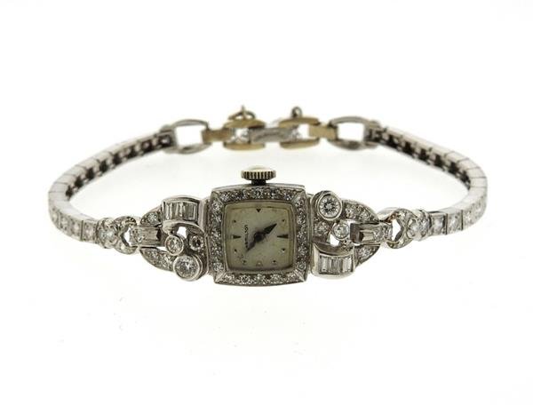 1950s Hamilton Platinum Diamond Watch Bracelet (1 of 3)