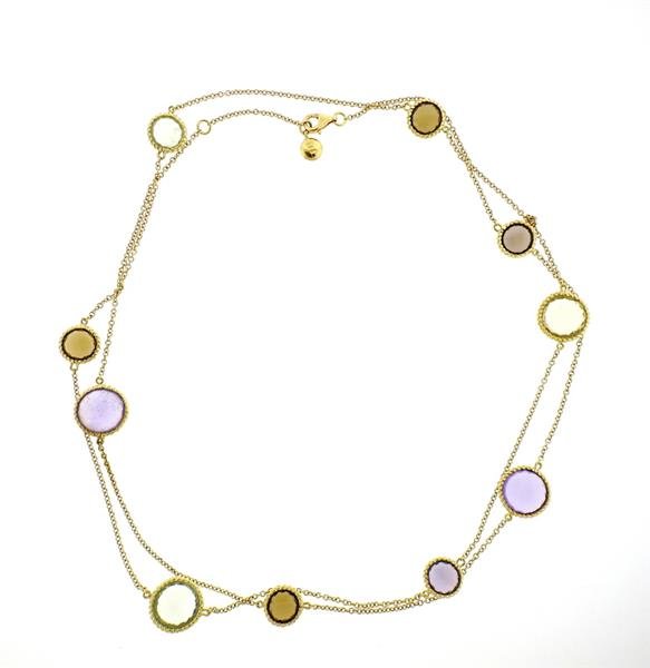 Roberto Coin Ipanema 18k Gold Multi Gemstone Long (1 of 6)