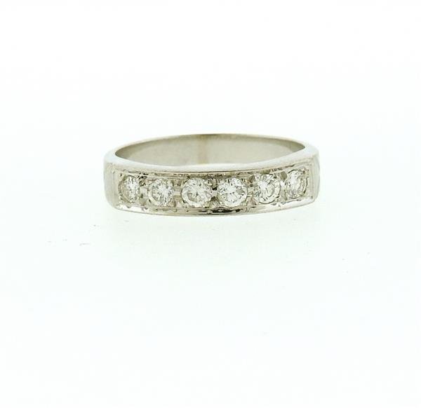 18k Gold Diamond Six Stone Half Band Ring (1 of 4)