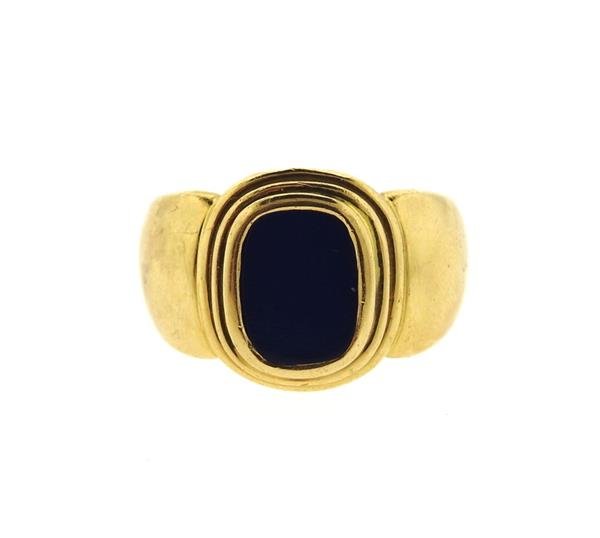 Cartier 18k Gold Blue Stone Ring (1 of 3)