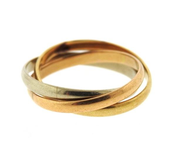 Cartier Trinity 18K Tri Color Gold Rolling Band Ring (1 of 2)