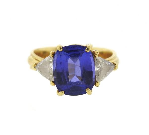 18k Gold Tanzanite Diamond Ring (1 of 6)