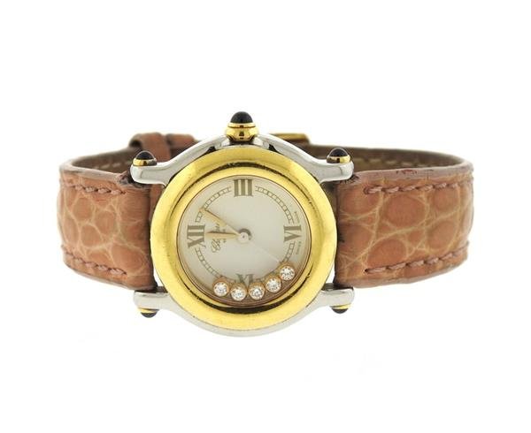 Chopard Happy Sport 18k Gold Steel Diamond Watch 8246 (1 of 7)