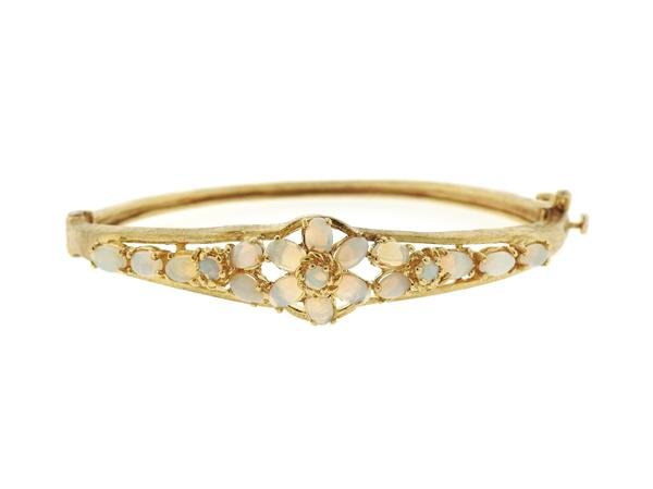 Vintage 14k Gold Opal Bangle Bracelet (1 of 5)