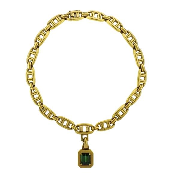 1970s Kieselstein Cord 18K Gold Tourmaline Pendant (1 of 6)