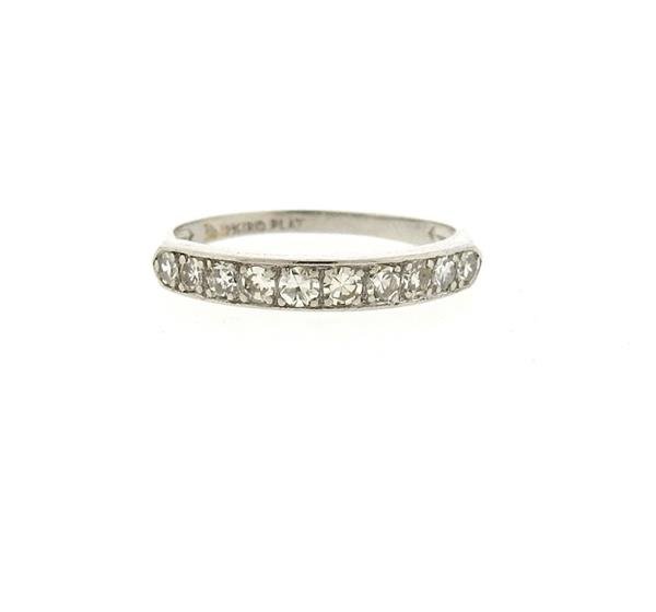 Art Deco Platinum Diamond Half Band Ring (1 of 3)