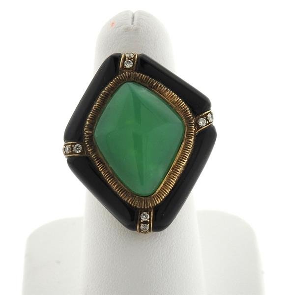14k Gold Jade Diamond Onyx Ring (1 of 5)
