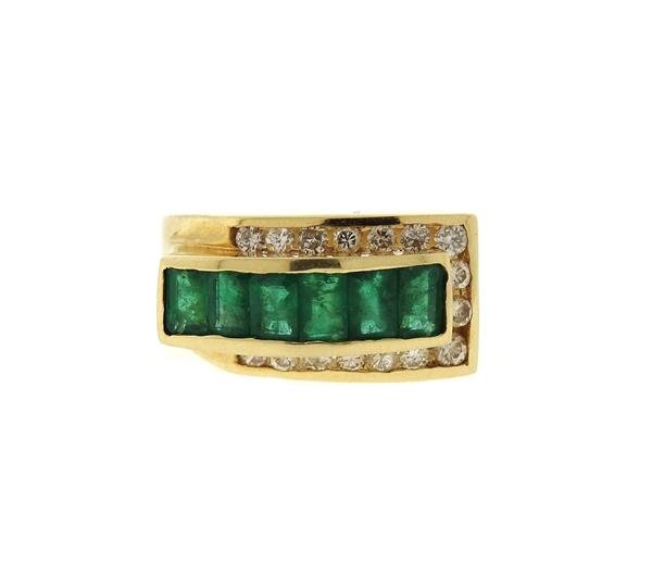 14k Gold Diamond Emerald Ring (1 of 5)