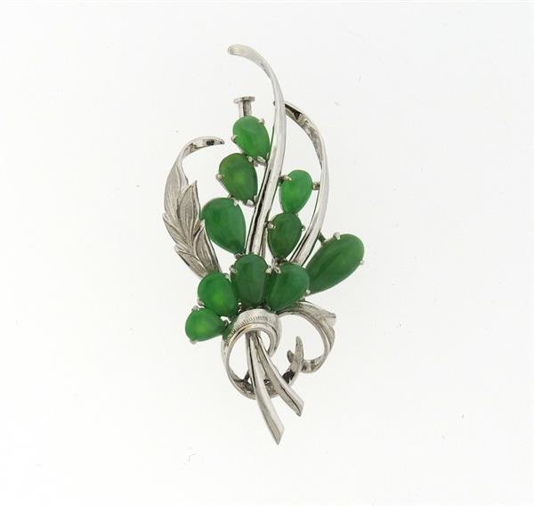 14k Gold  Jade Brooch Pin (1 of 4)