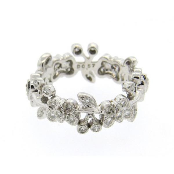 18k Gold Diamond Butterfly Motif Band Ring (1 of 2)