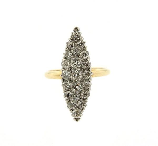 Antique Victorian 14K Gold Diamond Cocktail Ring (1 of 4)