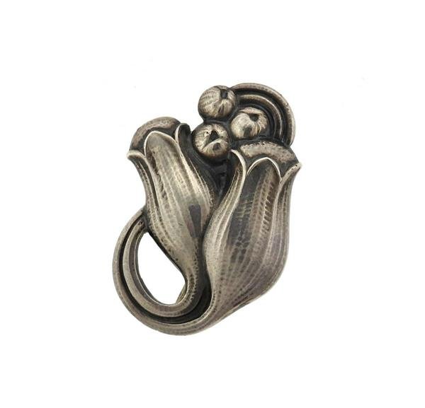 Vintage Georg Jensen Sterling Silver Tulip Brooch 100 B (1 of 3)