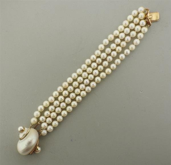 Seaman Schepps 14k Gold Turbo Shell Pearl Bracelet (1 of 6)