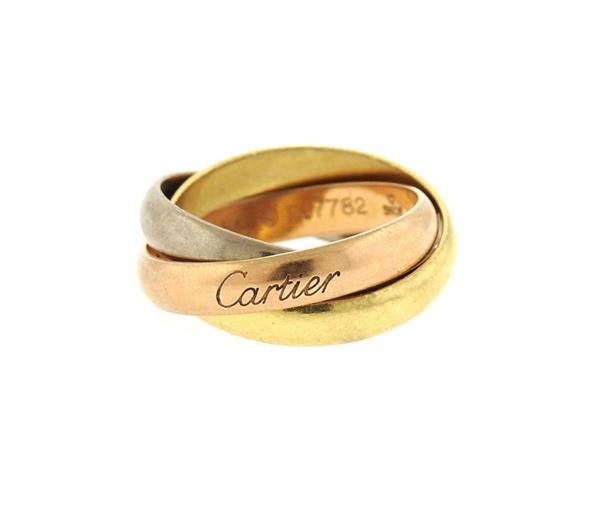 Cartier Trinity 18K Tri Color Gold Roling Band Ring (1 of 4)