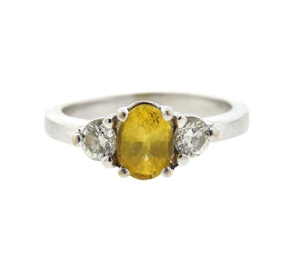 14k Gold Yellow Sapphire Diamond Ring (1 of 2)