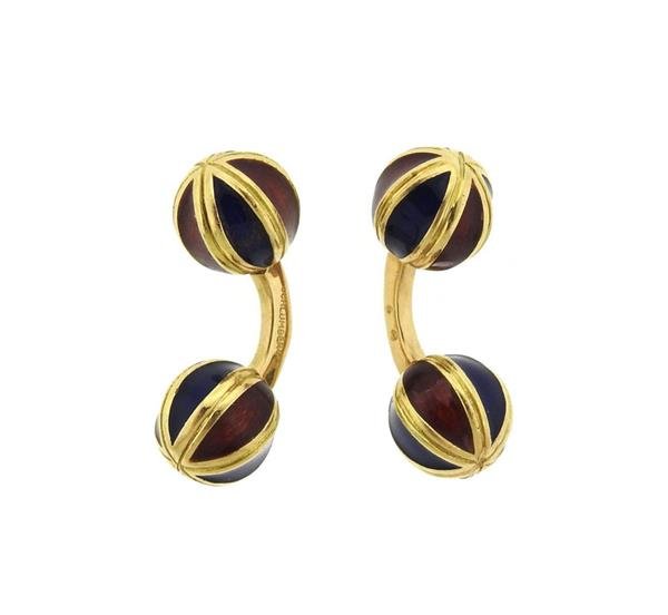 Jean Schlumberger 18k Gold Enamel Cufflinks (1 of 5)
