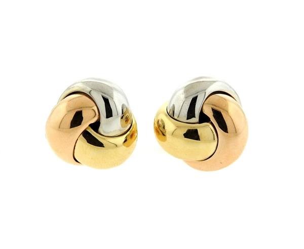 Cartier trinity 18k Tri Color Gold Knot Earrings (1 of 7)