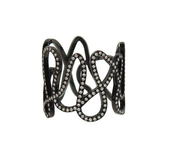 Repossi White Noise 18K Black Gold Diamond Ring (1 of 3)