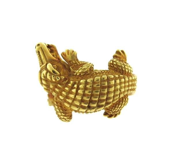 Kieselstein Cord 18k Gold Alligator Ring (1 of 4)