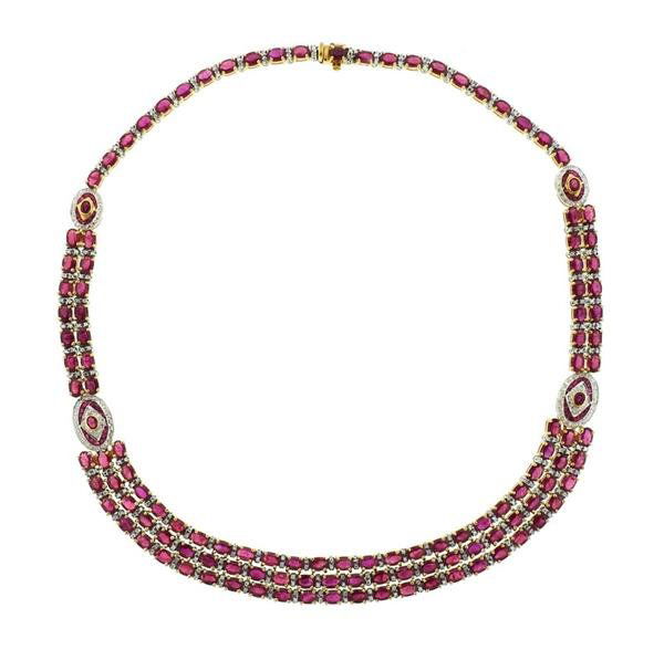 18k Gold Ruby Diamond Necklace (1 of 6)