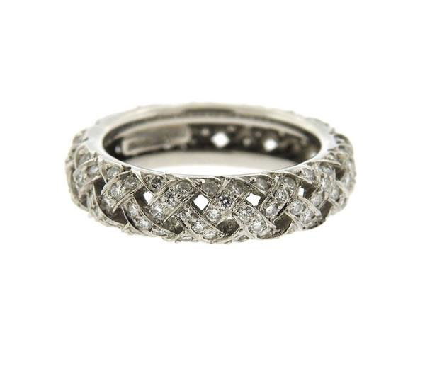 Tiffany & Co Platinum Diamond Basket Weave Wedding (1 of 3)