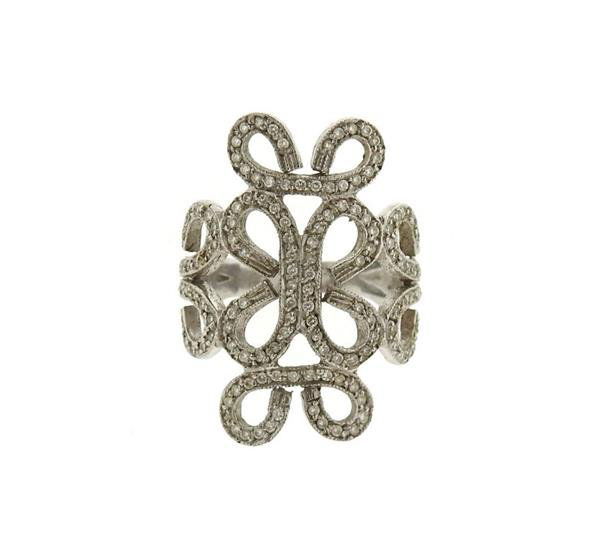 18k Gold Diamond Wide Ring (1 of 4)