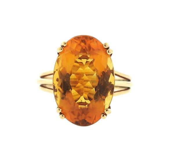14K Gold Citrine Cocktail Ring (1 of 5)