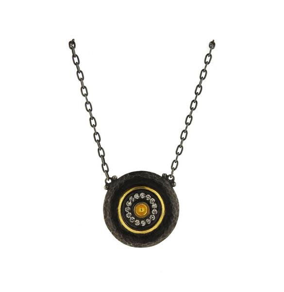 Gurhan 24k Gold Silver Diamond Moonbeam Necklace (1 of 3)