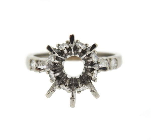 18K Gold Platinum Diamond Ring Mounting (1 of 5)