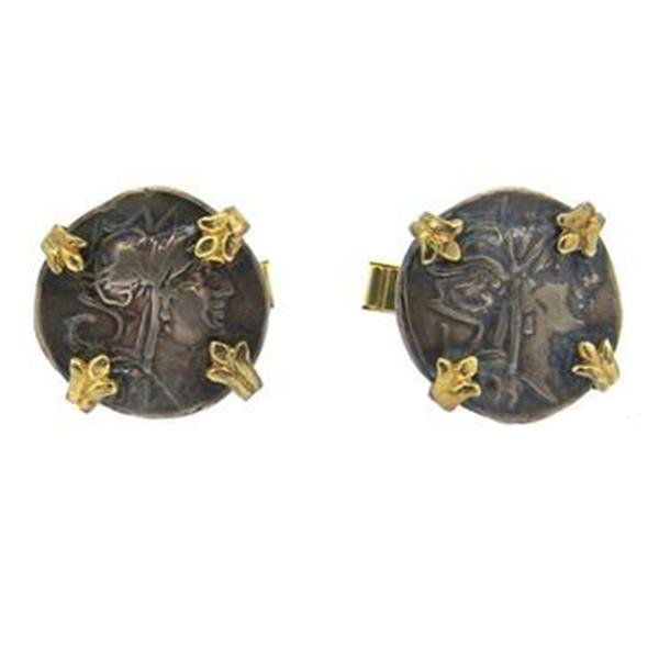 1970s Ancient Coin 14K Gold Cufflinks (1 of 2)