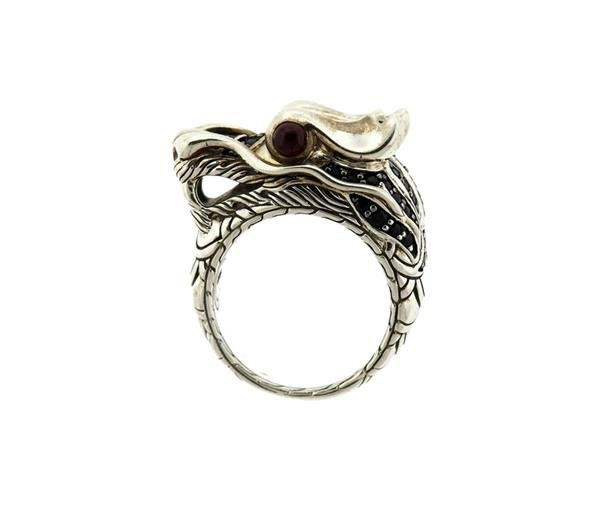 John Hardy Naga Sterling Ruby Sapphire Dragon Ring (1 of 4)