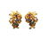1940s 18k Gold Ruby Sapphire Emerald Diamond Flower