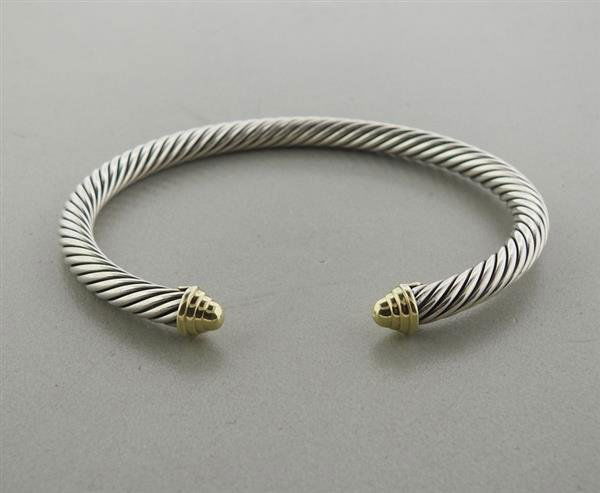 David Yurman Sterling 14k Gold 5mm Cable Bracelet (1 of 3)