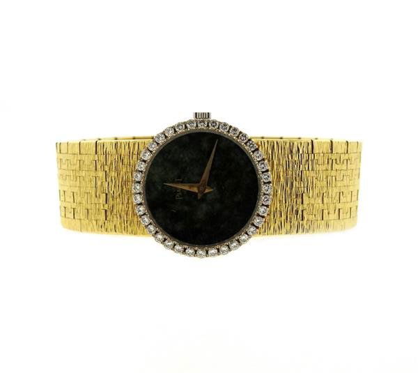 Piaget 18k Gold Green Stone Dial Diamond Watch (1 of 4)