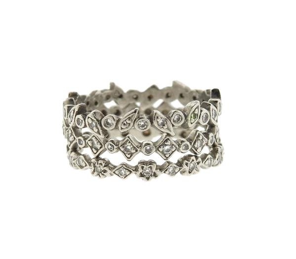 Cathy Waterman Platinum Band Ring Lot of 3 (1 of 1)