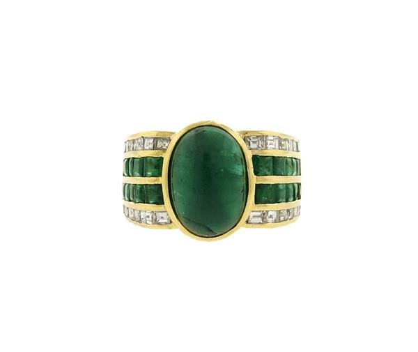 18K Gold Diamond Emerald Ring (1 of 4)