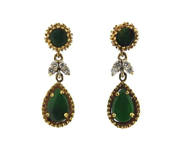 Le Triomphe 18k Gold Nephrite Jade Diamond Drop (1 of 3)