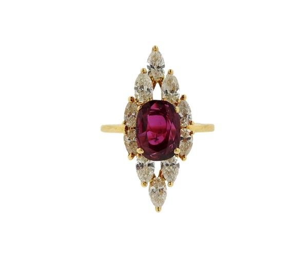 18K Gold Diamond Ruby Ring (1 of 4)