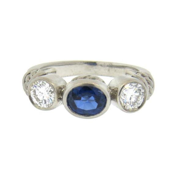 Judith Ripka 18k Gold Sapphire Diamond  Ring (1 of 4)
