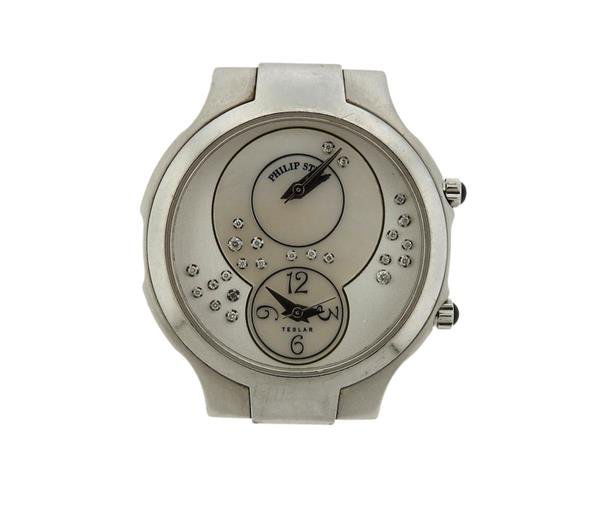 Philip Stein Teslar Stainless Steel Diamond Dial Watch (1 of 3)