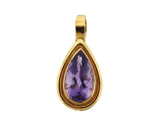 18K Gold Amethyst Enhancer Pendant (1 of 2)