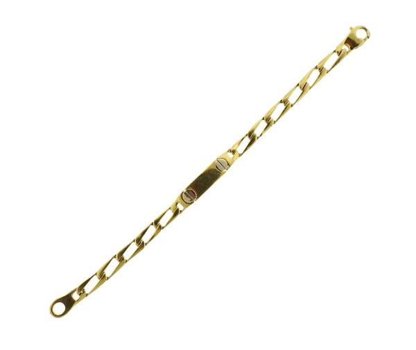 Chimento 18k Gold Link Bracelet: METAL: 18k gold. MEASUREMENTS: bracelet measures 6.5" long, 7mm at widest point. MARKED: chimento 750. WEIGHT: 11.6 grams. Gemstones have not been graded for color and clarity ,and tested for cla