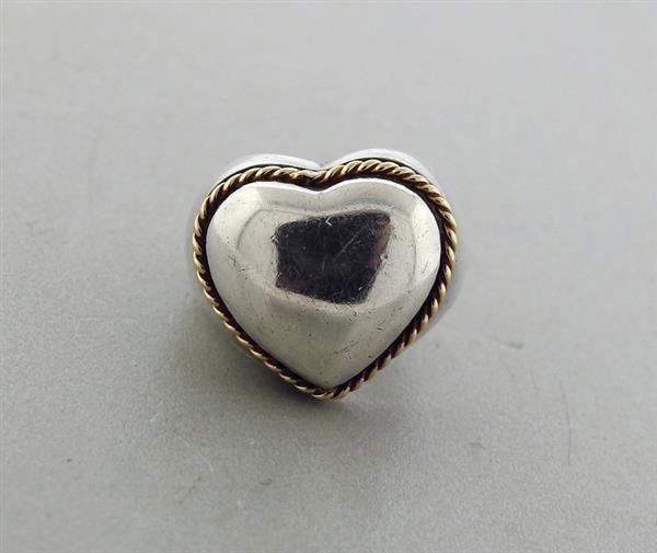 Tiffany & Co Sterling Silver 18K Gold Heart Dome (1 of 3)
