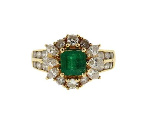 14K Gold Diamond Emerald Ring (1 of 2)