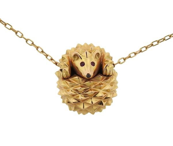 Boucheron 18K Gold Hans the Hedgehog Slide Pendant (1 of 3)