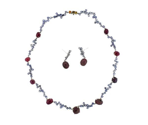 Kanaris Sterling Silver Tanzanite Star Ruby Necklace (1 of 10)