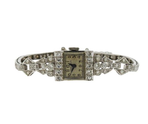 Hamilton Platinum Diamond Lady's Watch (1 of 3)