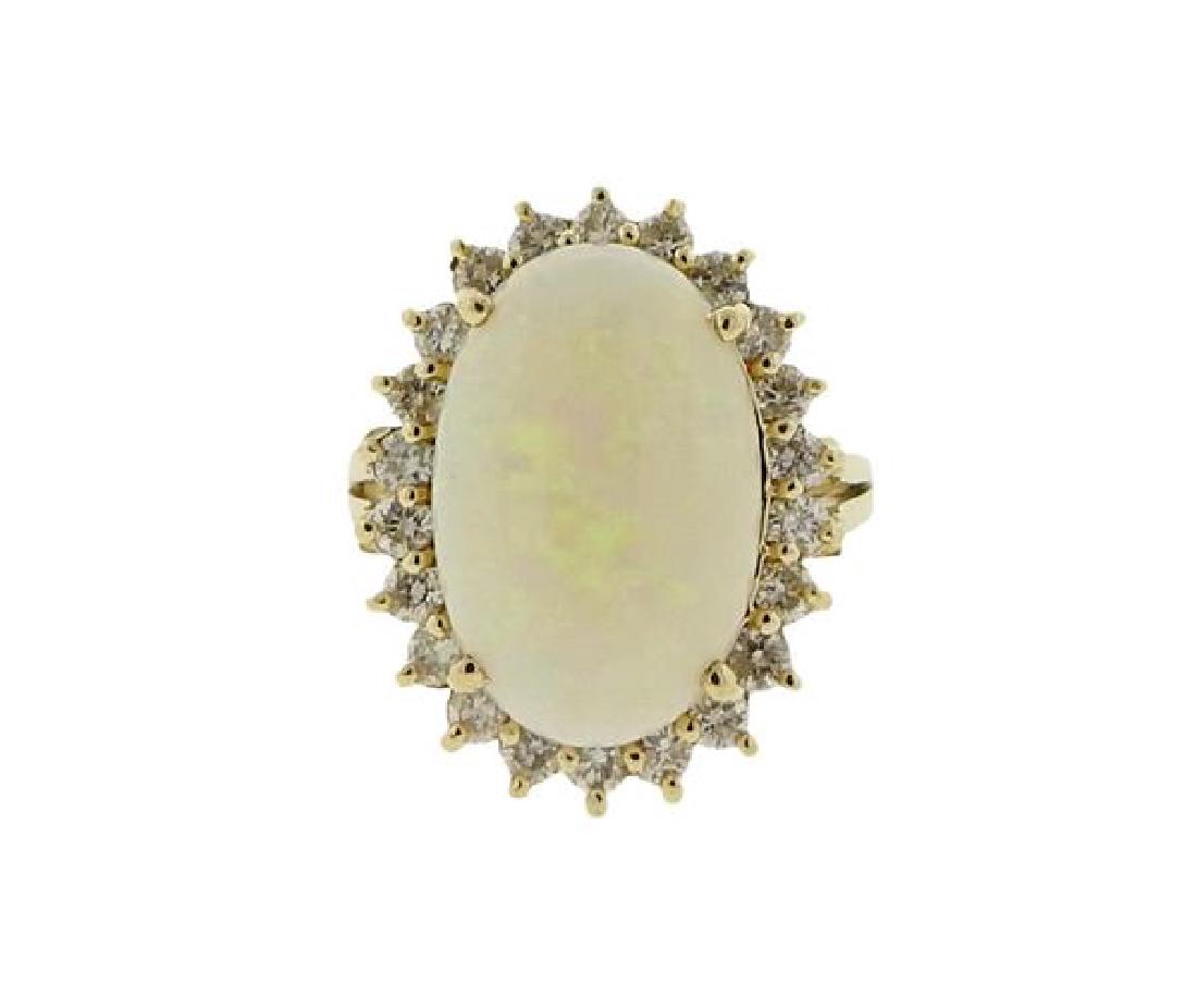 14K Gold Diamond Opal Ring (1 of 3)