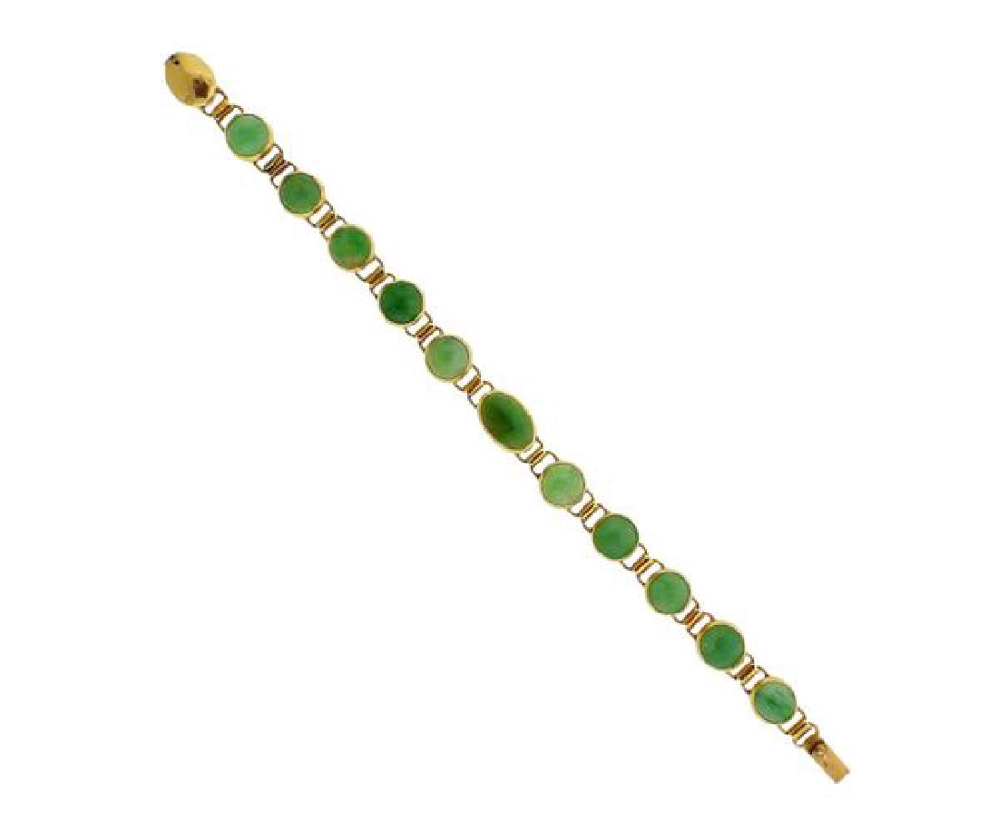 18K Gold Jade Bracelet (1 of 4)