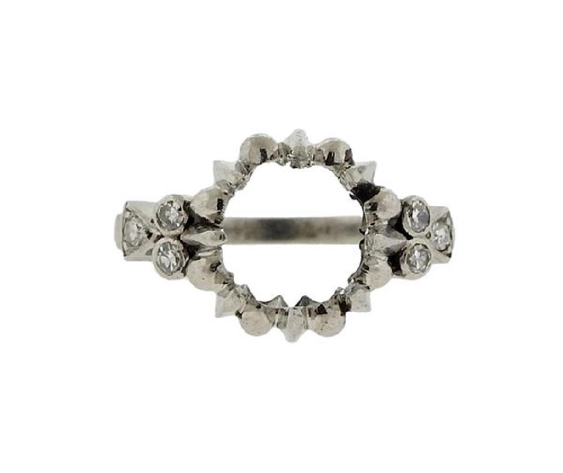 Antique  Platinum Diamond Engagement Ring Mounting (1 of 4)